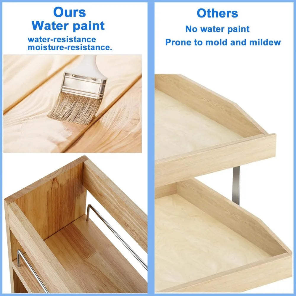 Pull Out Spice Rack Organizer For Cabinet Kitchen Storage