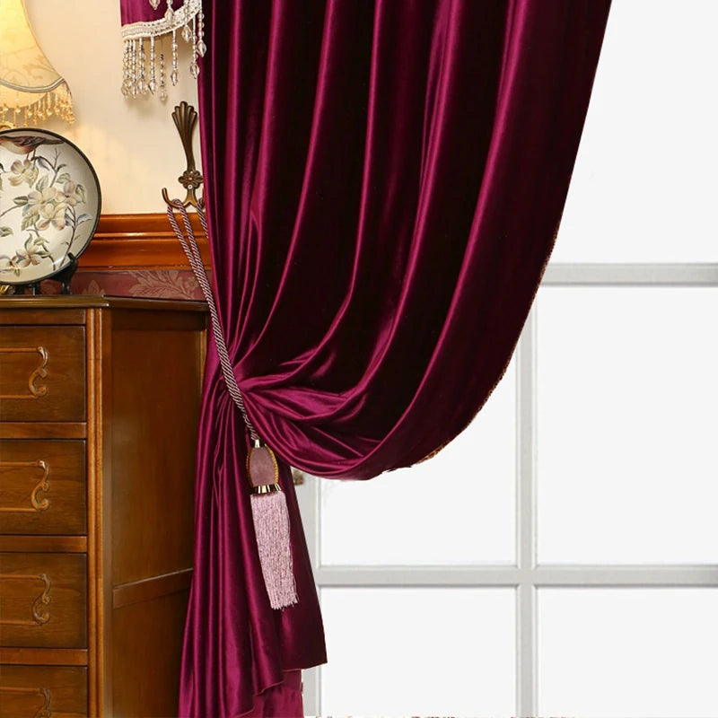 Luxury Thickened Flannelette Blackout Curtain For Living Room