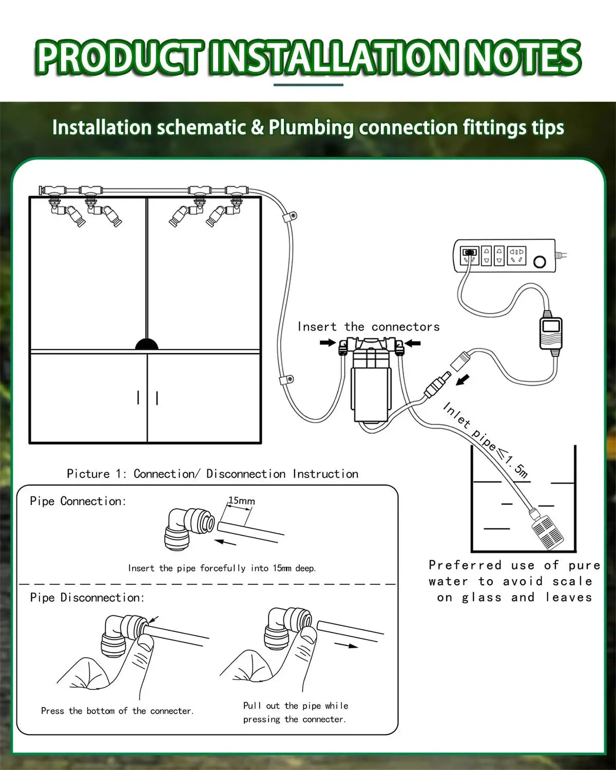 Reptile Fogger Silent Pump Misting System Kit For Terrariums