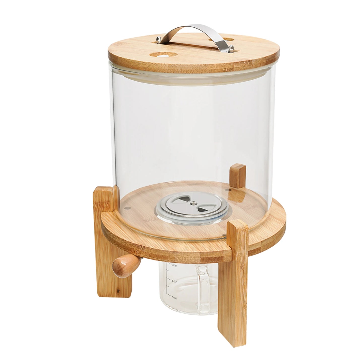 Glass Cereal Dispenser With Valve For Pantry Organization