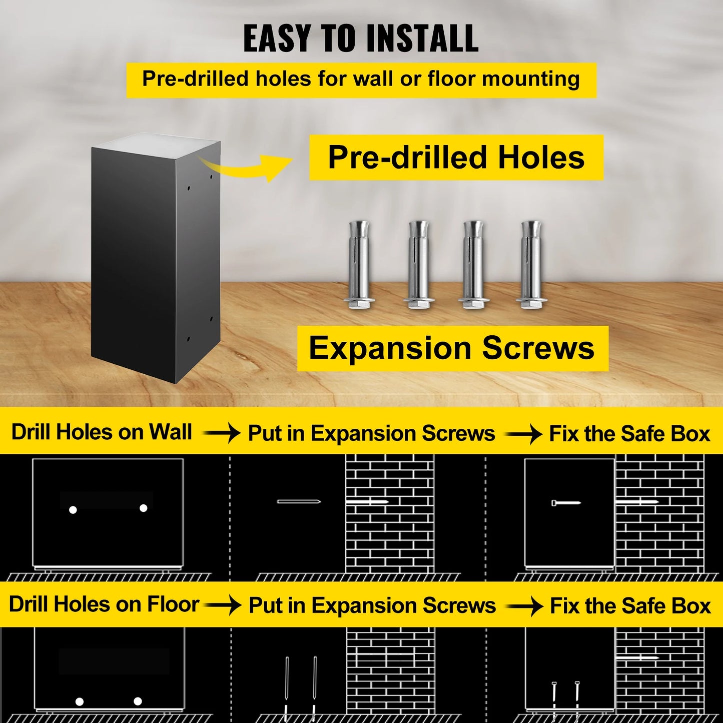 Double Door Safe Deposit Box With Electronic Lock For Home