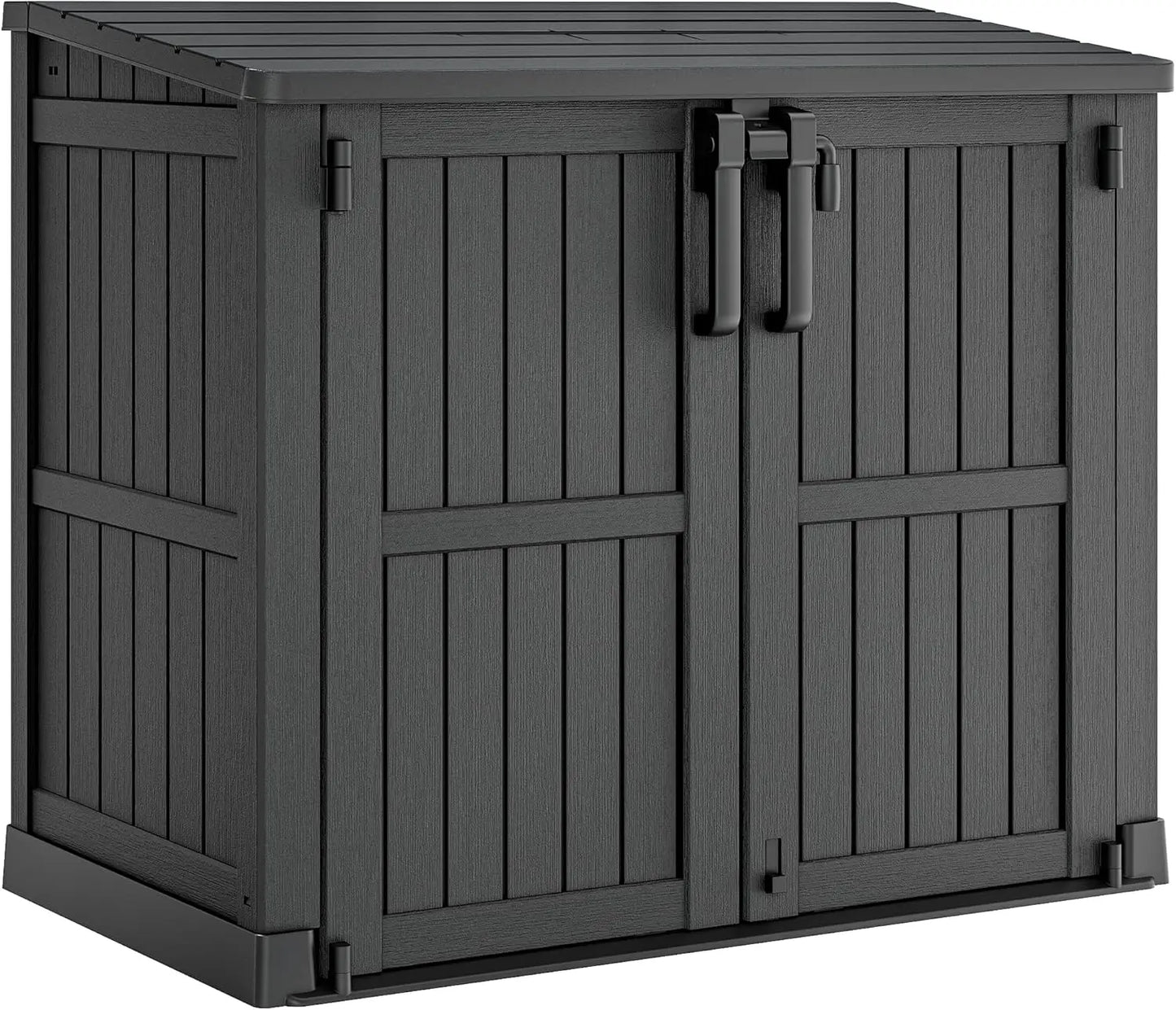 Outdoor Resin Storage Shed With Lockable Doors Waterproof Cabinet