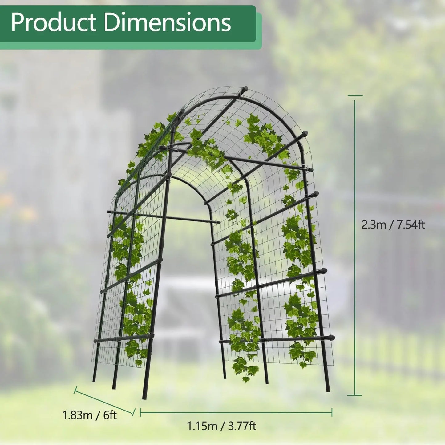 HiMISS Garden Arch Trellis Outdoor Arbor For Climbing Plants Wedding Backdrop