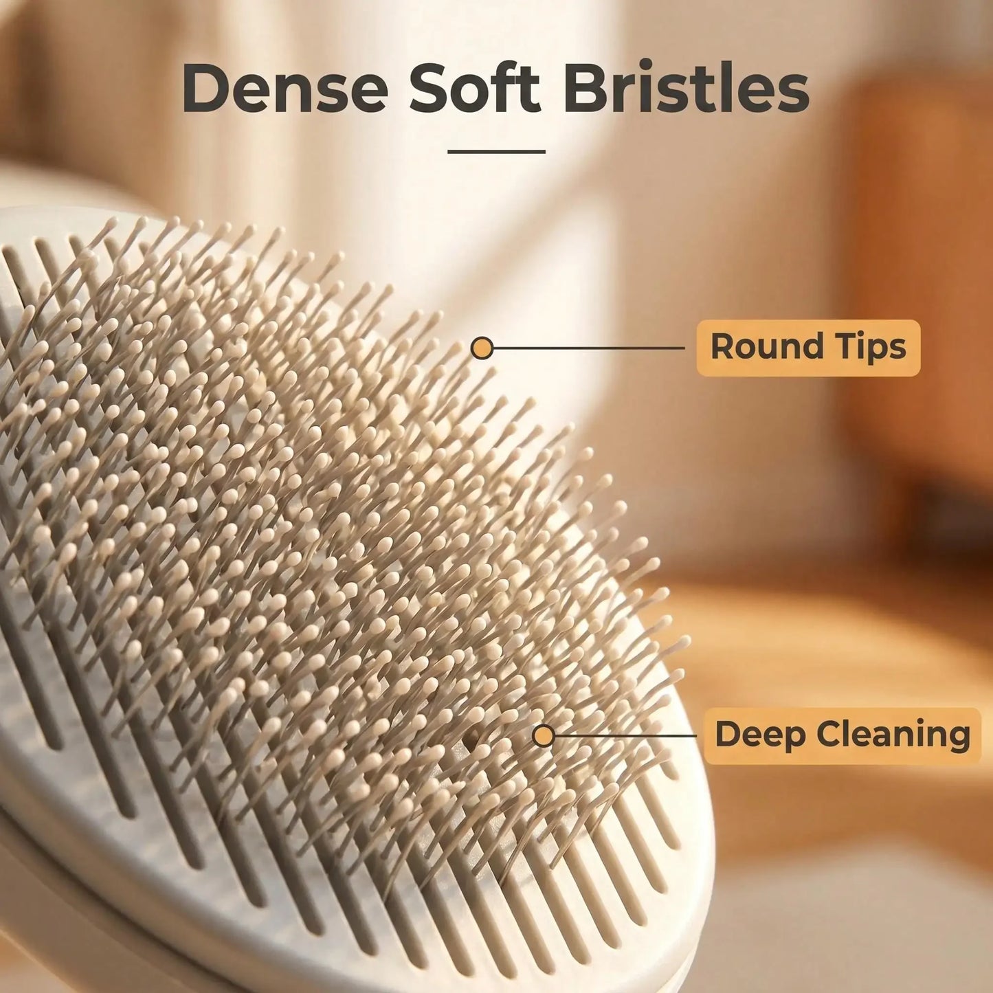 Stainless Steel Pet Comb With Massage Function And Self Cleaning Mechanism
