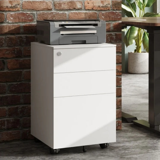 GALAXHERO 3 Drawer Locking Rolling File Cabinet With Security Lock