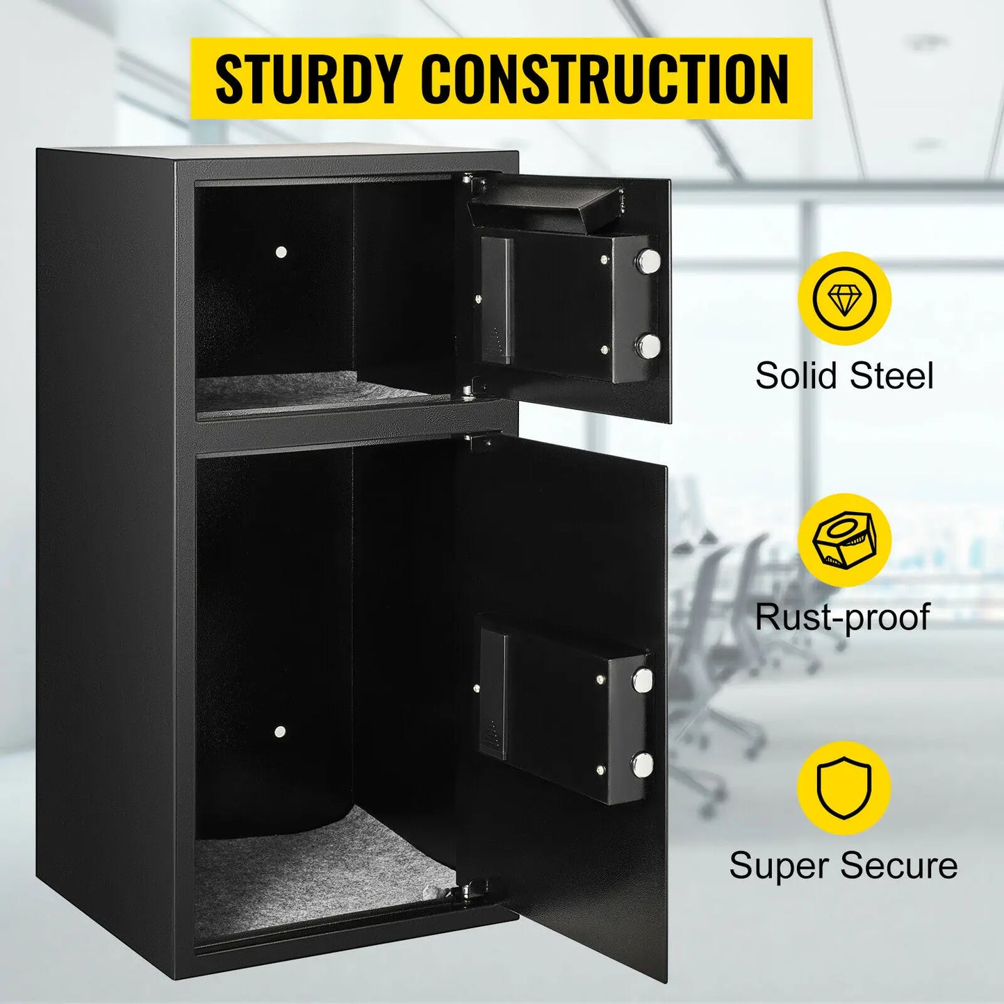 SucceBuy Double Door Safe Box With Electronic Lock Office