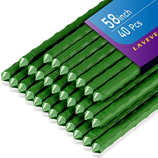 Garden Stakes Heavy Duty Steel Tomato Stakes Plastic Coated 40