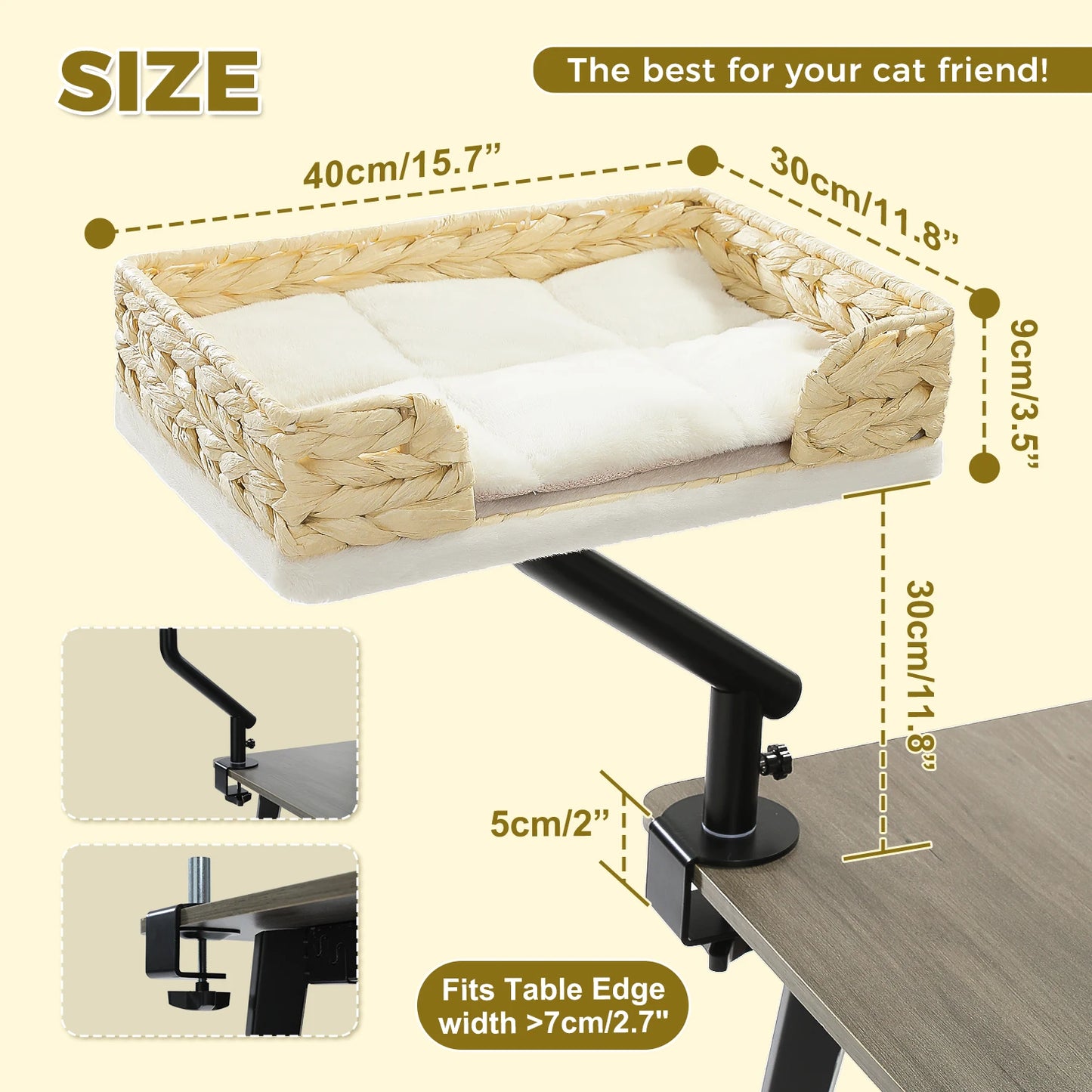 PAWZ Road Cat Desk Bed 360 Rotatable Stand With Adjustable Hammock