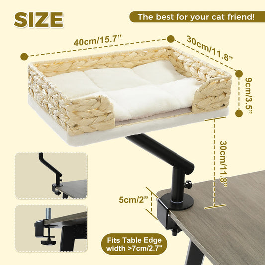 PAWZ Road Cat Desk Bed 360 Rotatable Stand With Adjustable Hammock