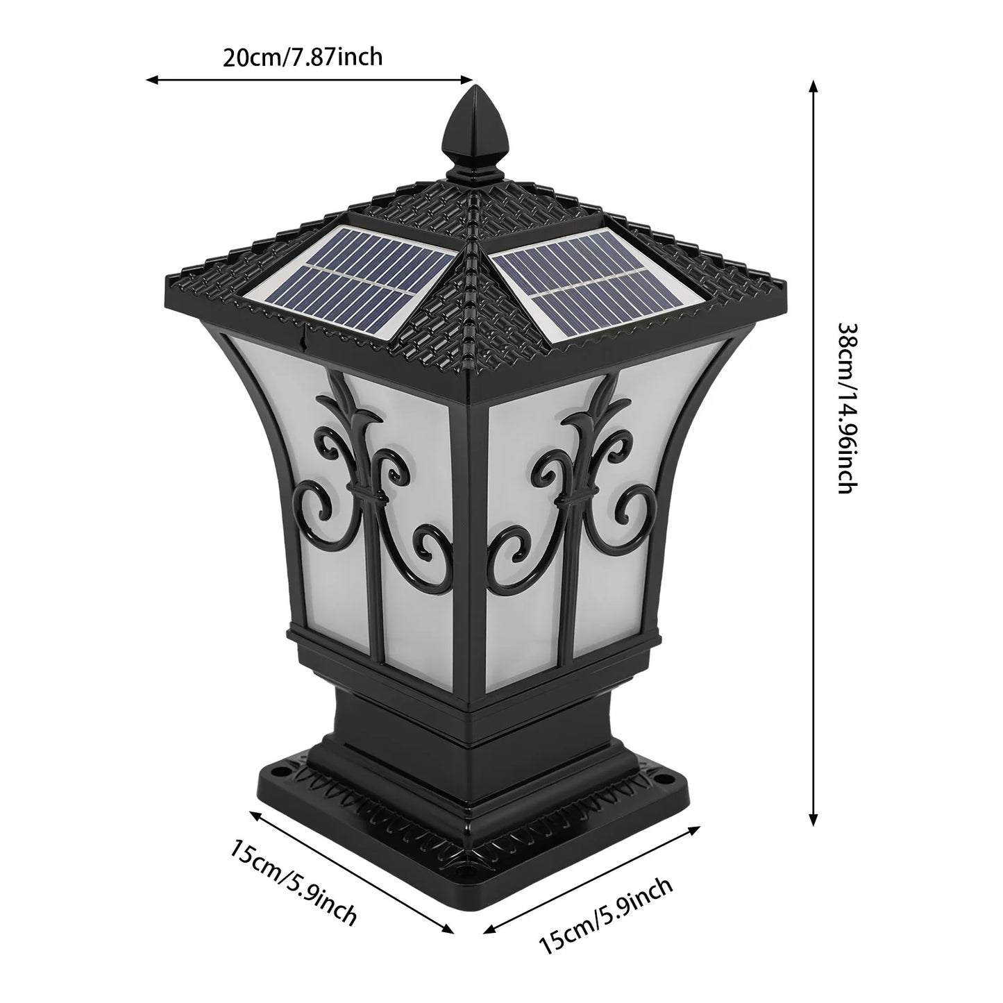 Outdoor Solar Post Light 85 To 265V With Remote Control IP44 Waterproof Pillar