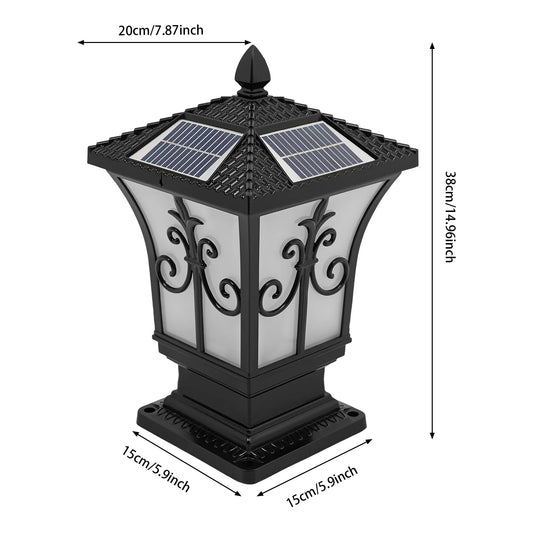 Outdoor Solar Post Light 85 To 265V With Remote Control IP44 Waterproof Pillar