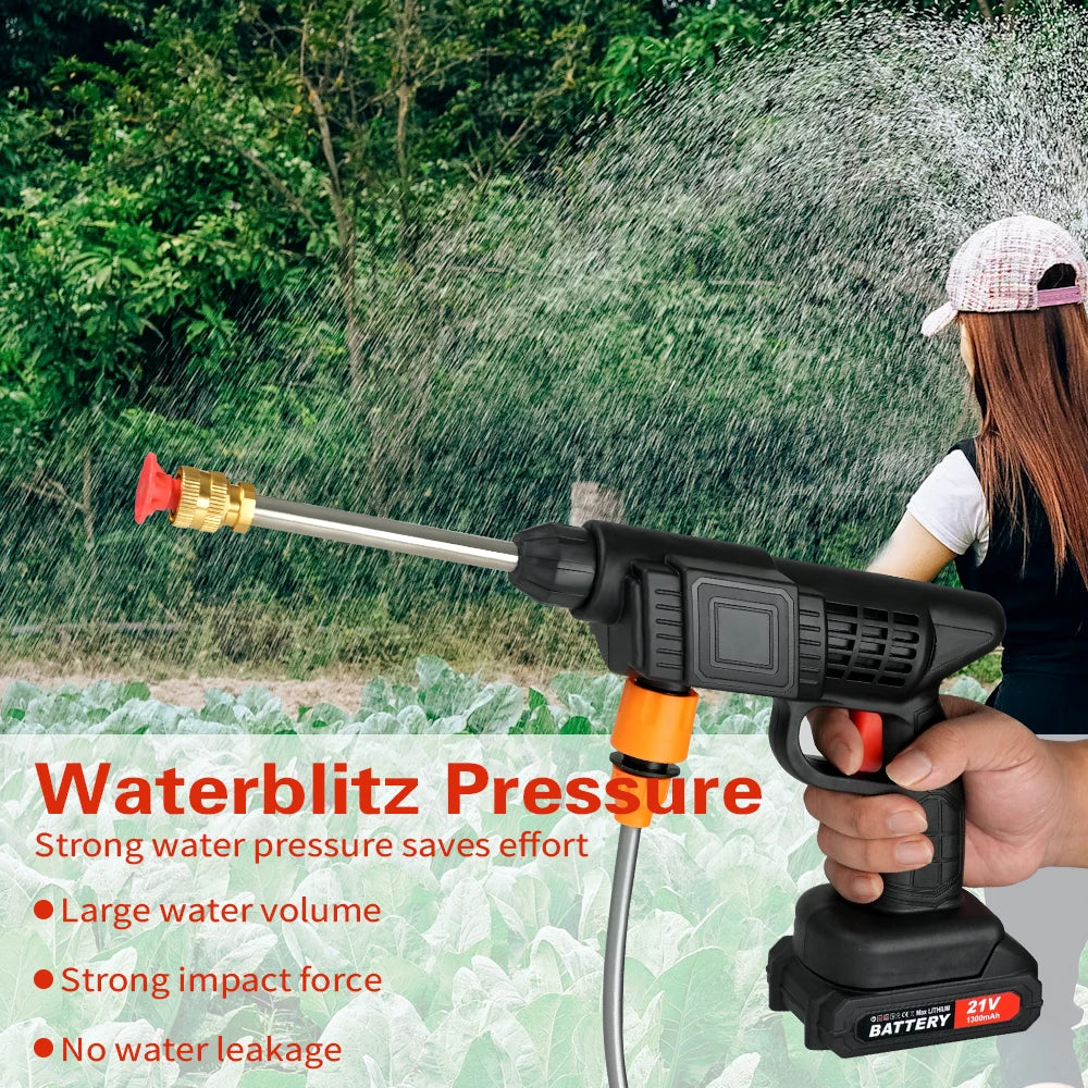 Cordless High Pressure Car Cleaning Gun With Battery Foam Cannon Hose