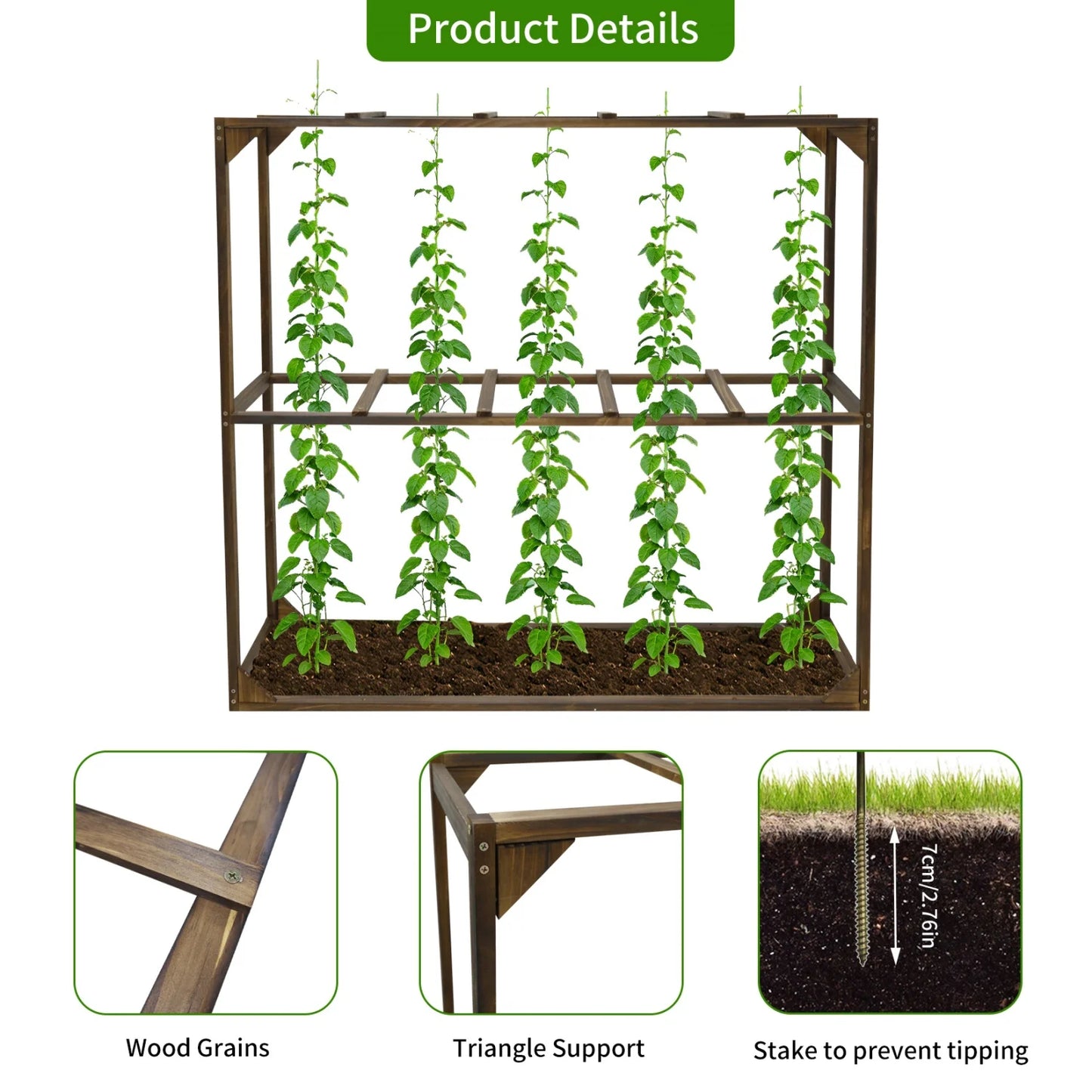 Outdoor Wooden Garden Tomato And Cranberry Plant Support Trellis Frame