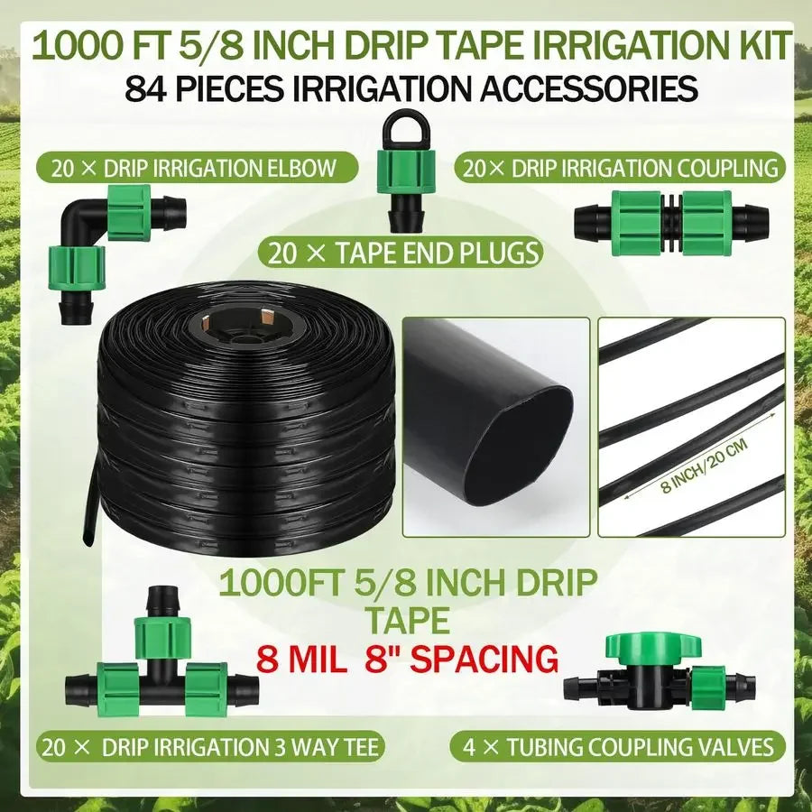 XMSJ Drip Irrigation Kit With Drip Tape System For Gardens