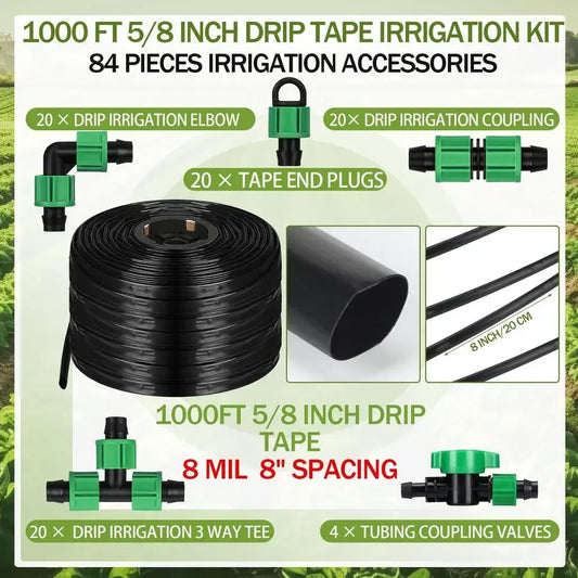 XMSJ Drip Irrigation Kit With Drip Tape System For Gardens