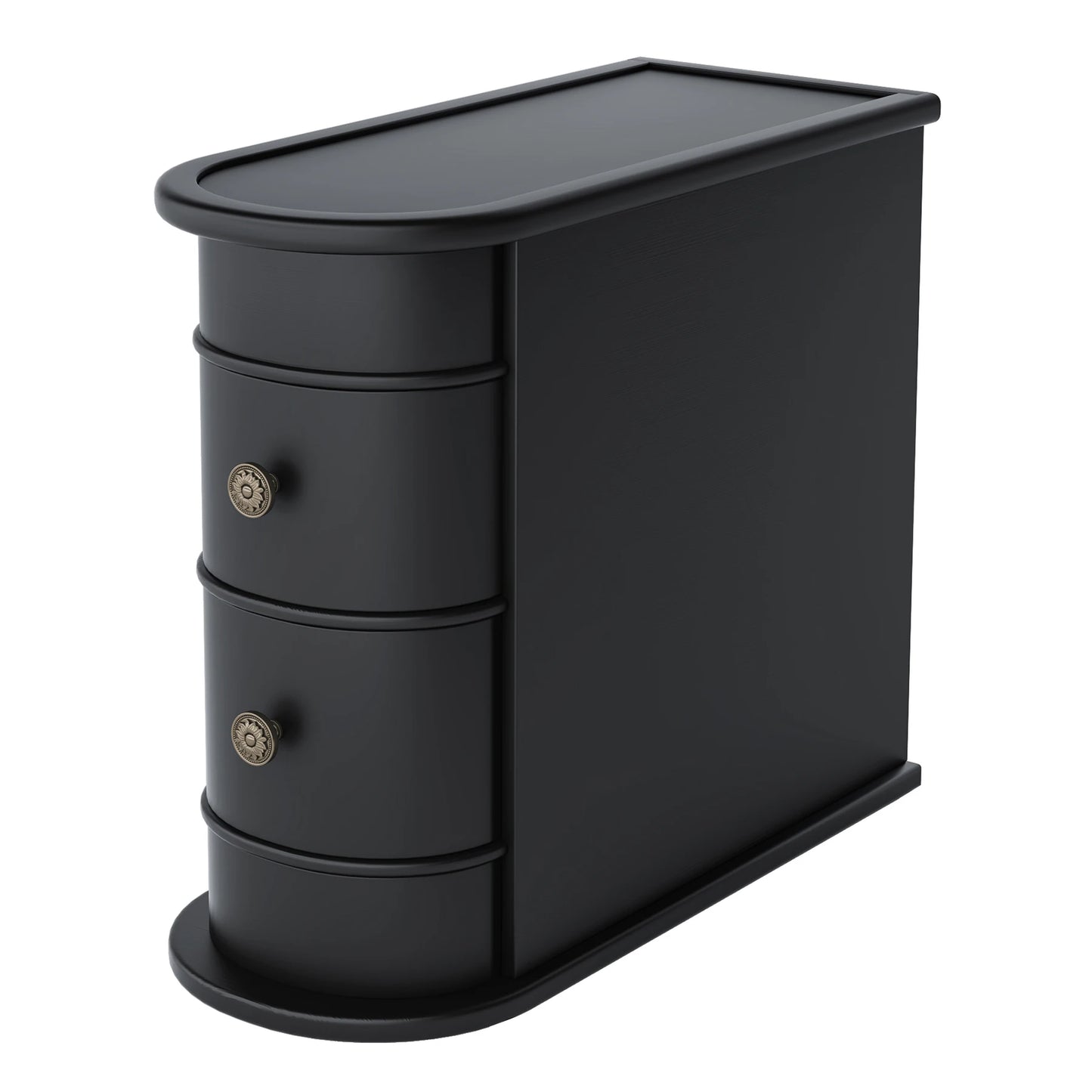 Tribesigns Round Wood End Table With Drawer Bedside Nightstand