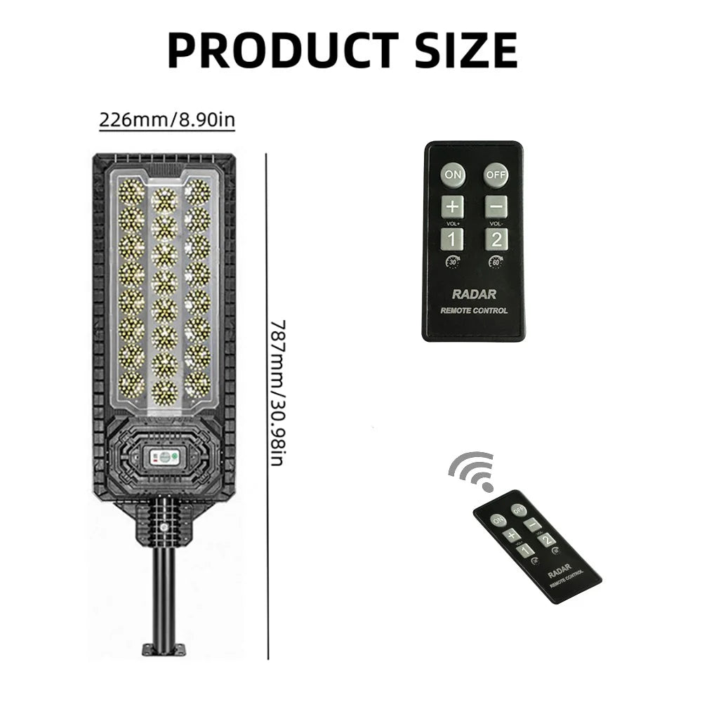 8000W Solar Street Lights 6500K 480000LM Dusk To Dawn Parking Lot Flood Light