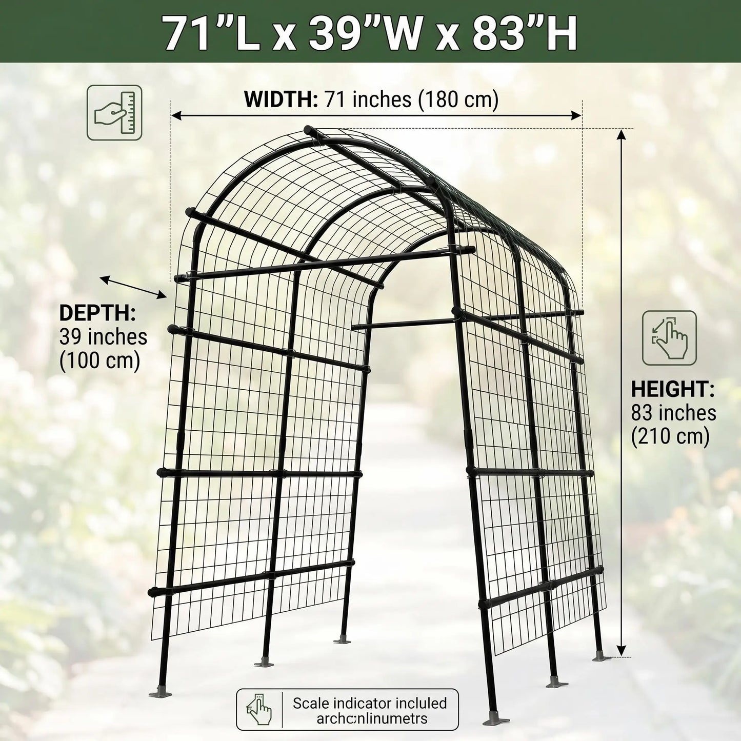 Cucumber Metal Garden Trellis Arch For Raised Bed Climbing Plants