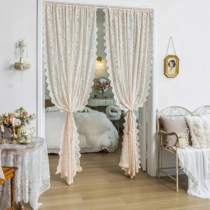 Elegant Phoenix Tail Lace Chiffon Curtain For Living Room