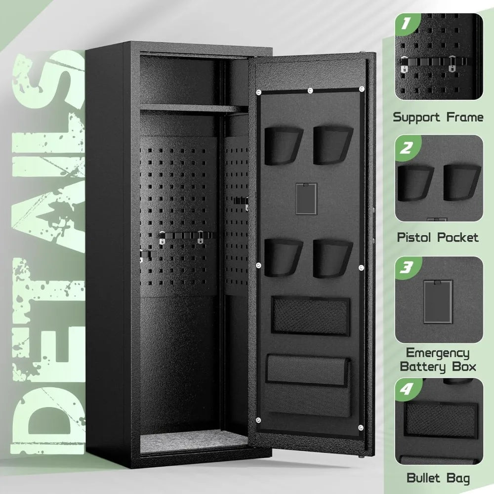 Gun Safe 10 Rifle And 4 Pistol Pouches Password Lock