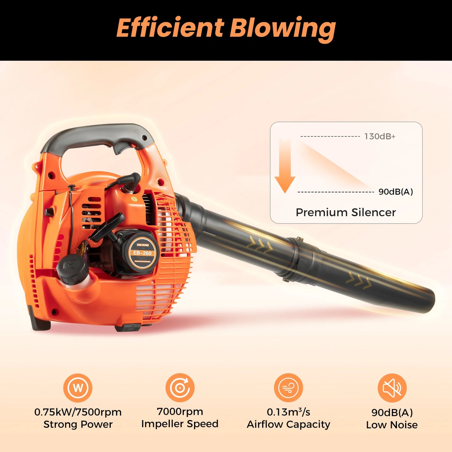 Bymaocar 260 Type 2 Stroke Handheld Gas Blower Pull Start