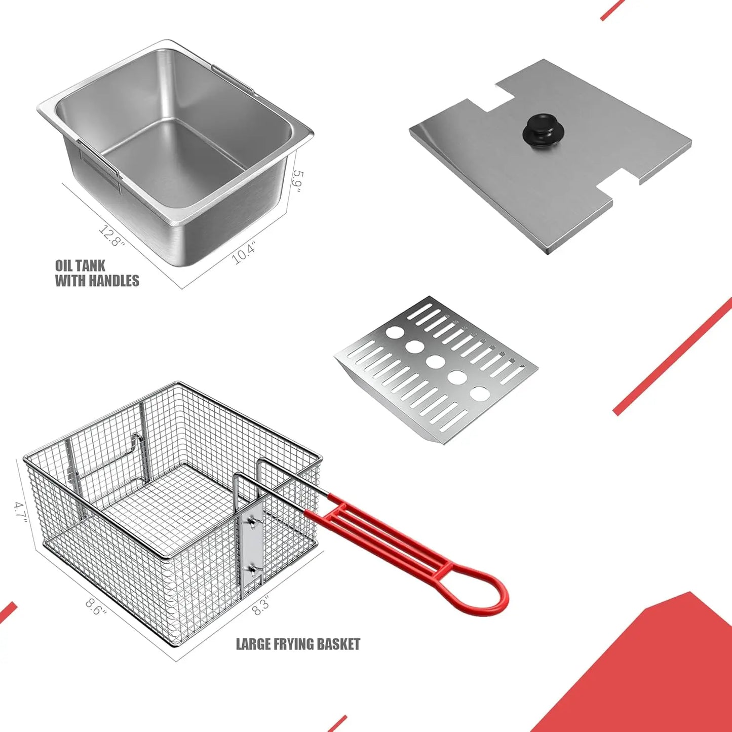 Electric Deep Fryer 1800W With Timer Basket Home Use