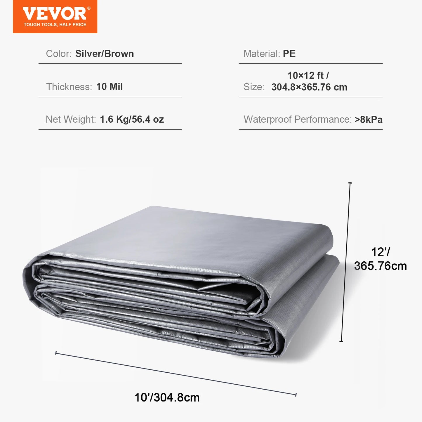 SucceBuy Heavy Duty Waterproof Tarp With Grommets For Outdoor Use