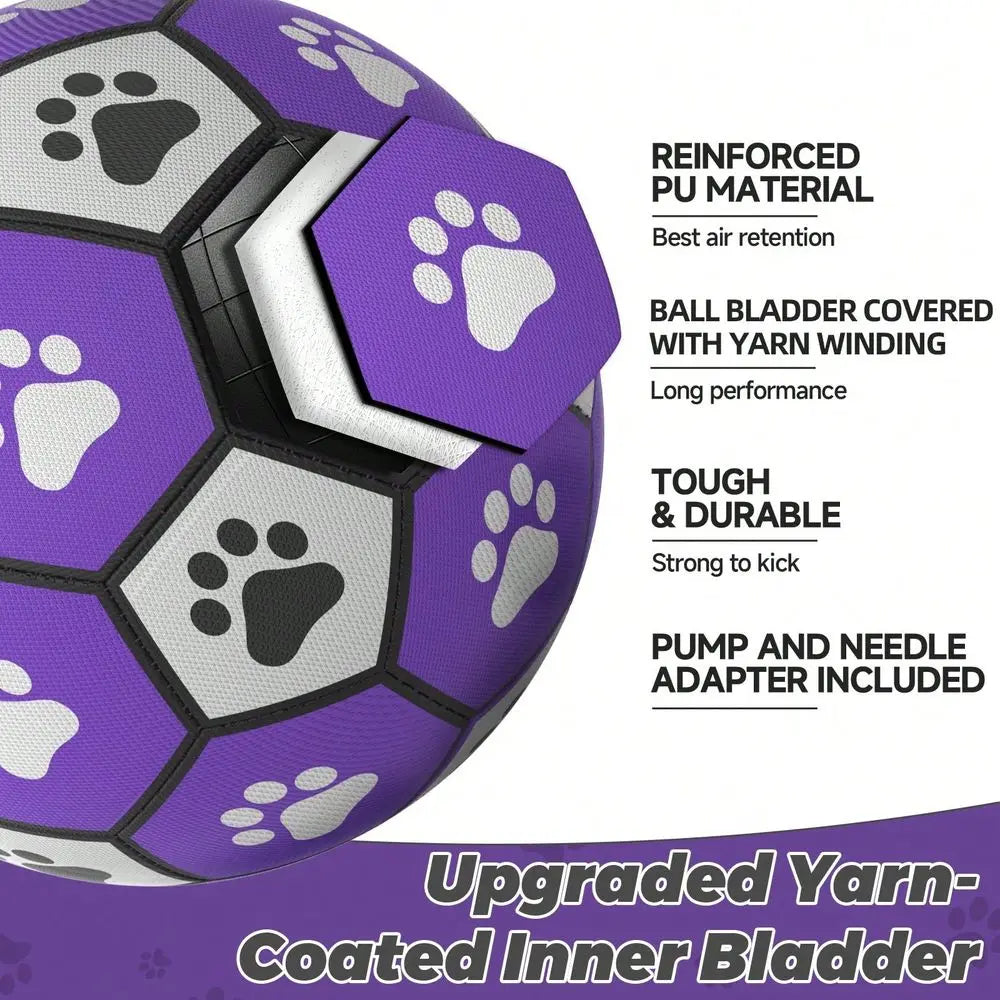 Dog Football Toy With Woven Band Indoor Outdoor Play