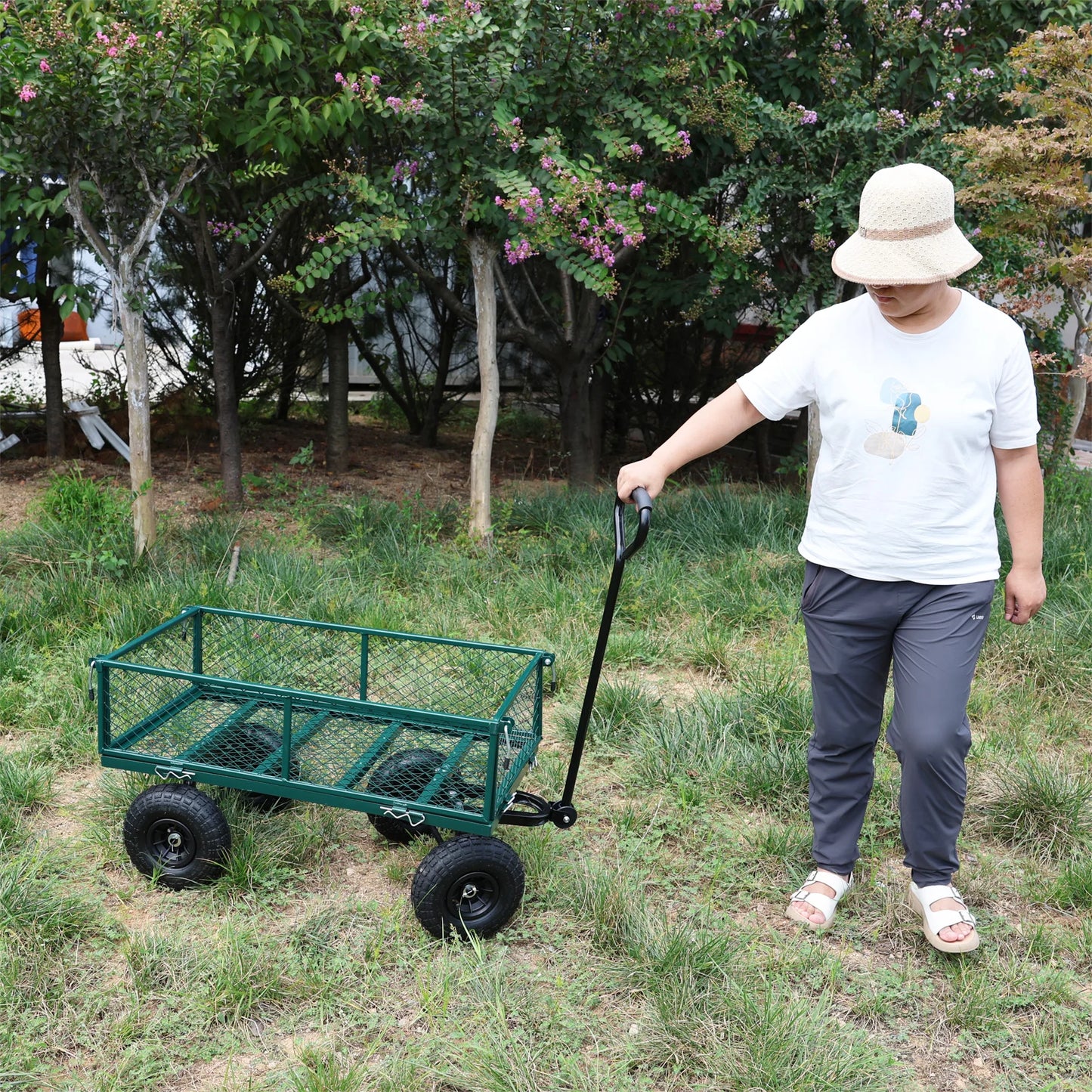 Wagon Cart Garden Cart For Firewood Transport And Hauling