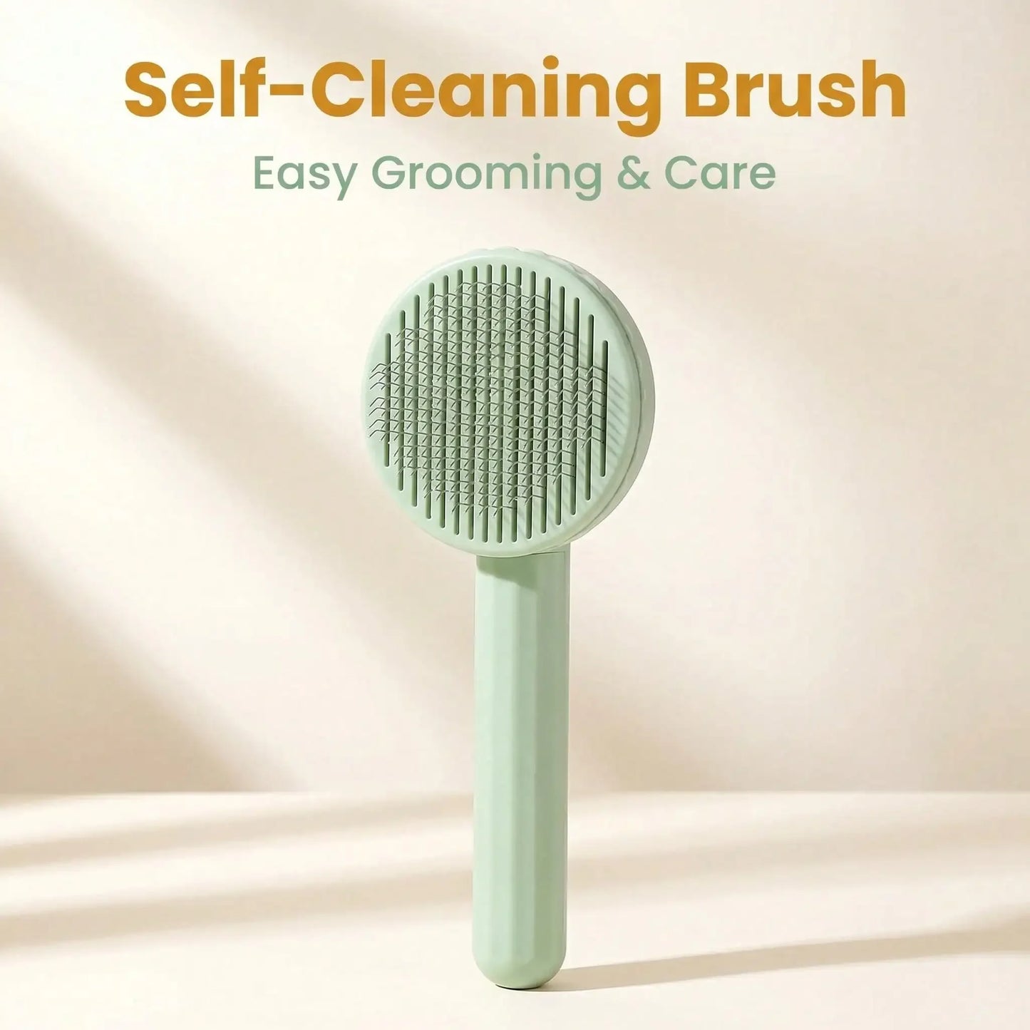 Stainless Steel Pet Comb With Massage Function And Self Cleaning Mechanism