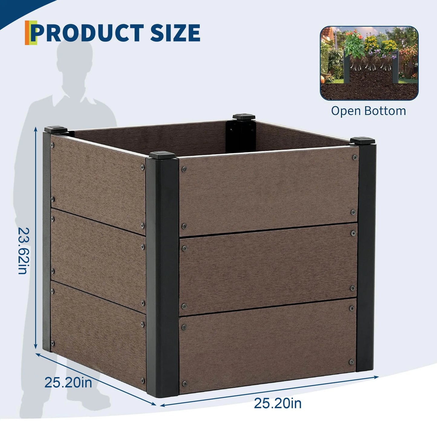 HiMISS Elevated Raised Garden Bed With Deep Root Design
