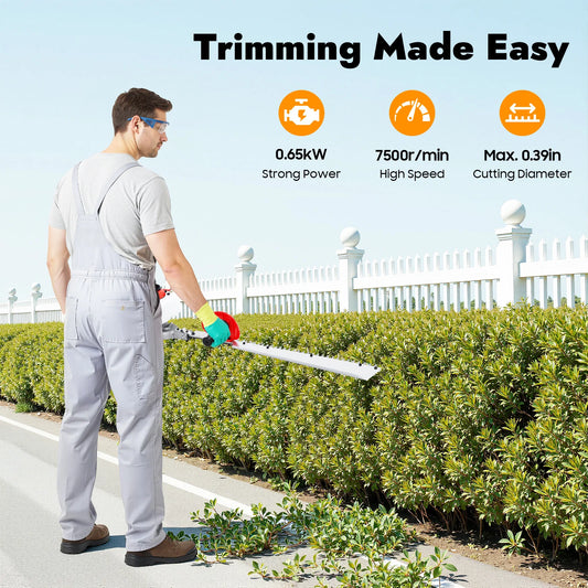 Bymaocar Hedge Trimmer 22.5cc Gas Powered Single Edge Hedge Cutter