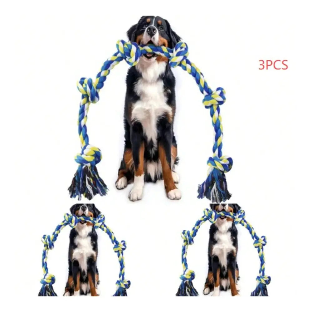 XMSJ Tough Cotton Rope Dog Chew Toys For Aggressive Chewers 6 Knots