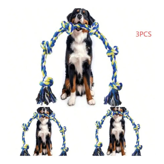 XMSJ Tough Cotton Rope Dog Chew Toys For Aggressive Chewers 6 Knots
