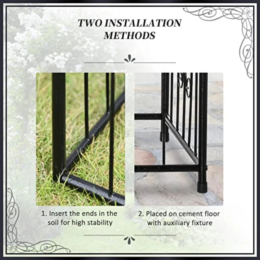 Garden Arbor Arch Gate With Trellis Sides And Locking Doors