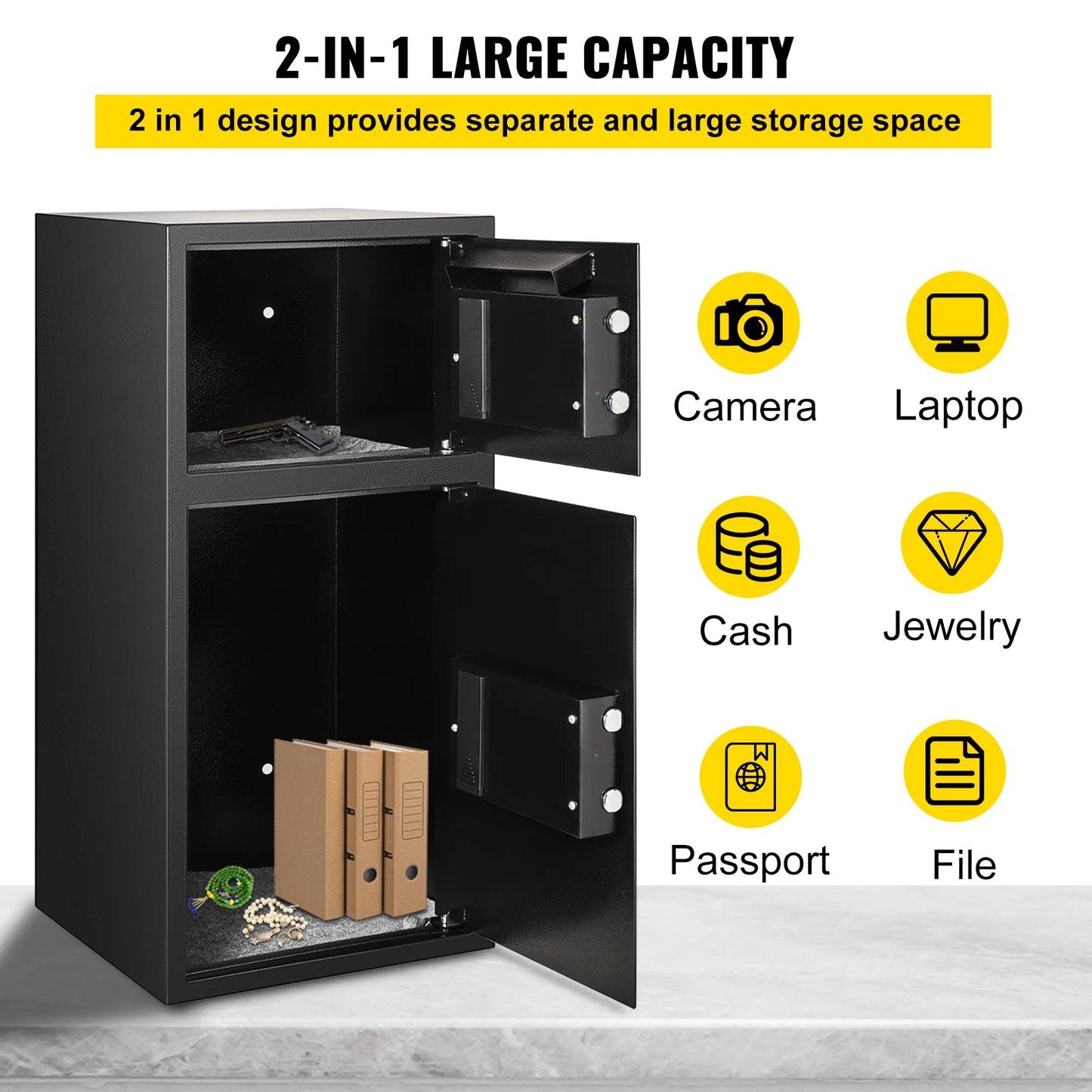 Double Door Safe Deposit Box With Electronic Lock For Home