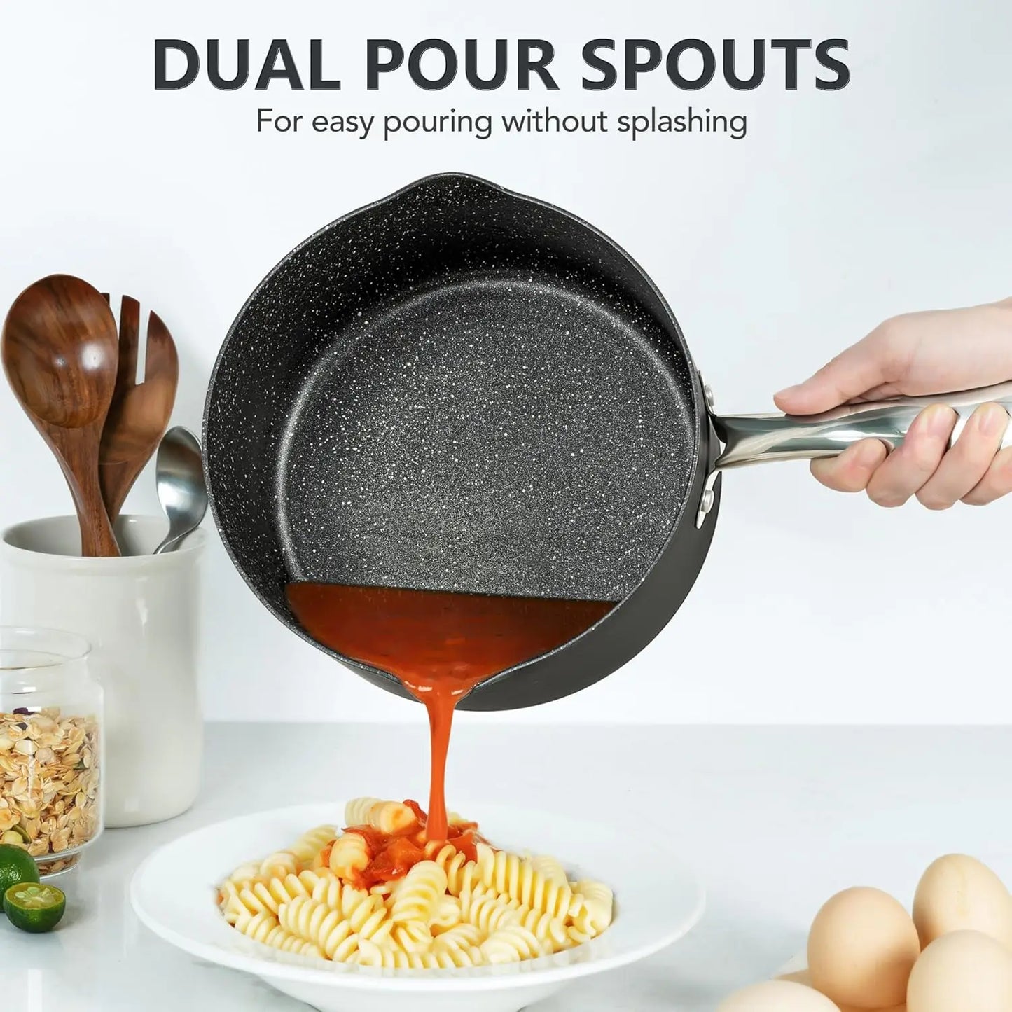 Hard Anodized Saucepan Set With Lids Nonstick Induction Pots