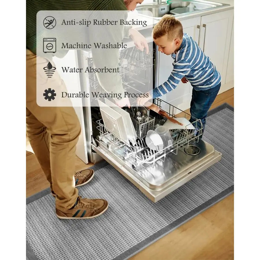 Non Slip Kitchen Rugs Set Non Skid Washable Absorbent Mats