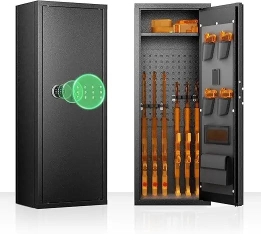 Gun Safe 10 Rifle And 4 Pistol Pouches Password Lock