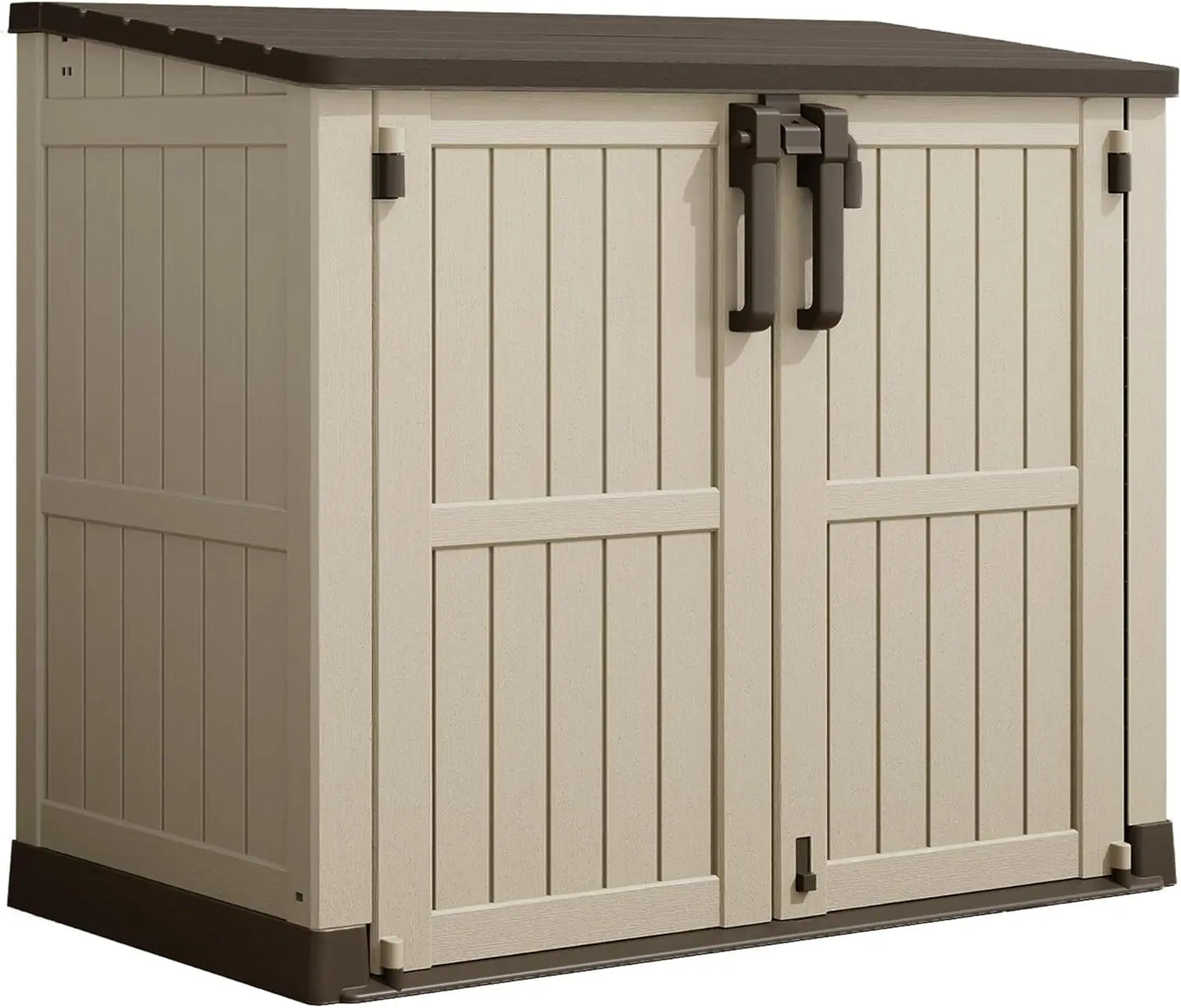 Outdoor Resin Storage Shed With Lockable Doors Waterproof Cabinet