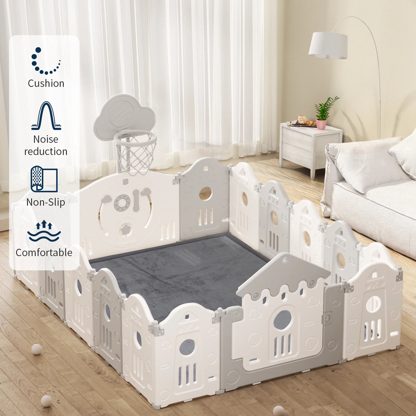 Huloo Sleep Memory Foam Playpen Mat With Non Slip Bottom