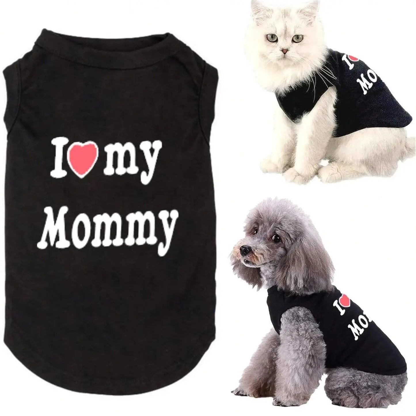 I Love My Daddy Mommy Dog Vest T Shirt PremiumQuality