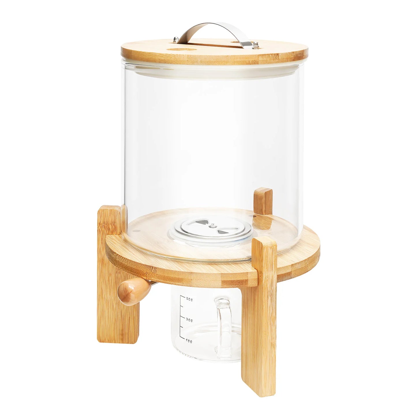 Glass Cereal Dispenser With Valve For Pantry Organization