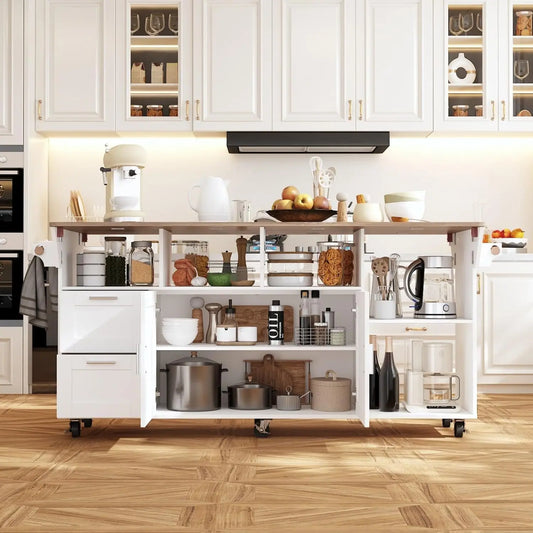 Rolling Kitchen Island Cart With Storage On Wheels Drop Leaf
