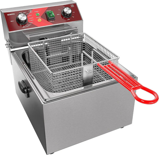 Electric Deep Fryer 1800W With Timer Basket Home Use