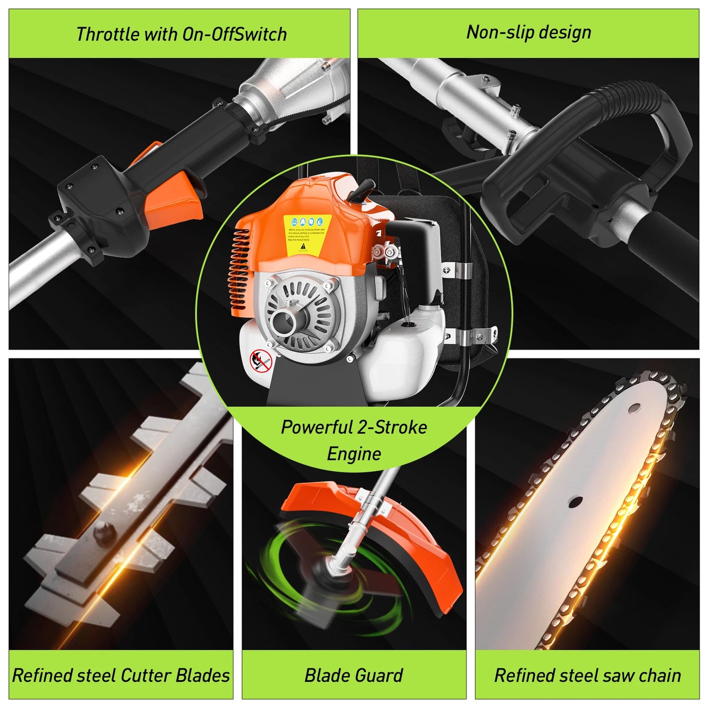 52cc 6 In 1 Gas Hedge Trimmer Performance Yard Tool