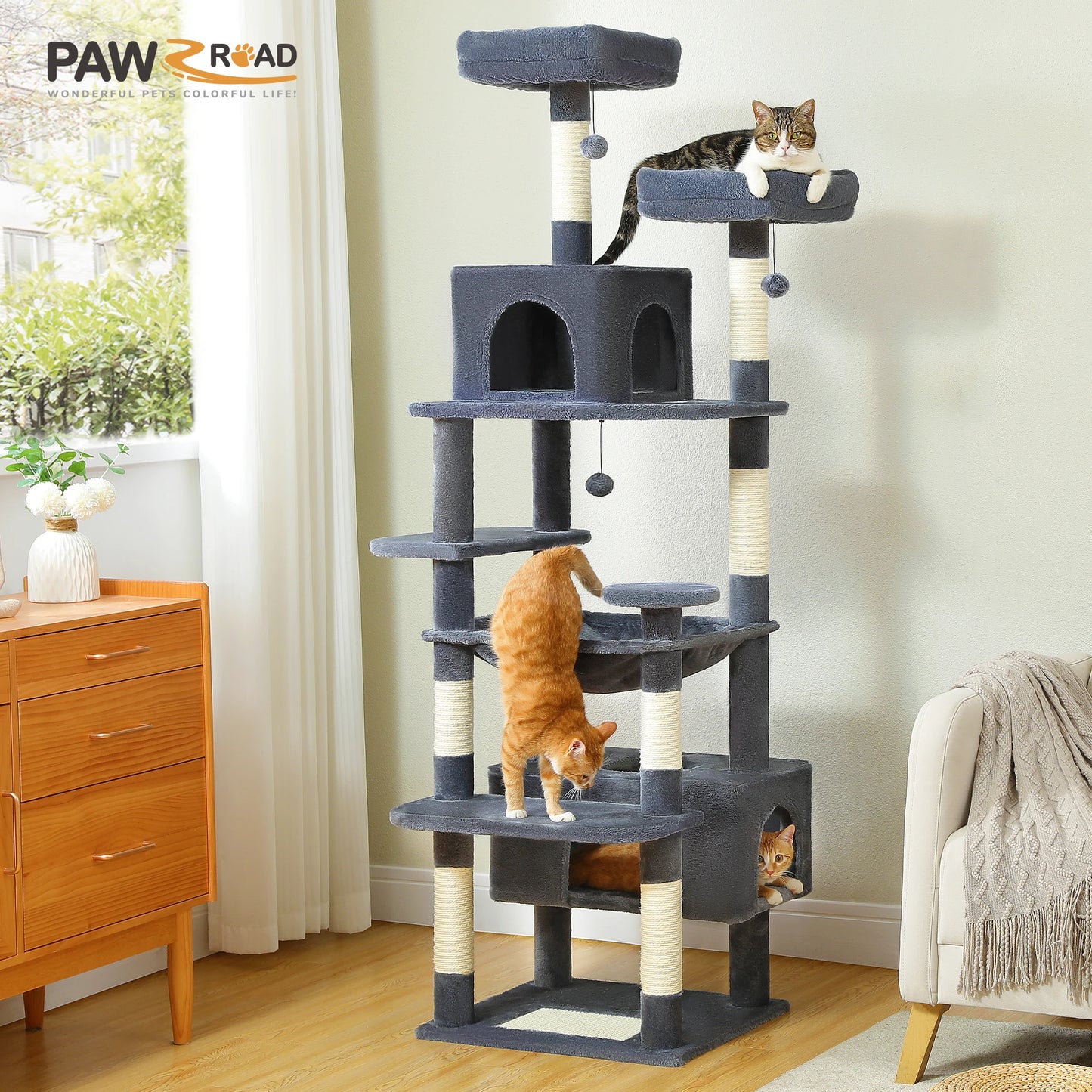 PAWZ Road Cat Tree Tower Indoor Scratching Posts Hammock Perches