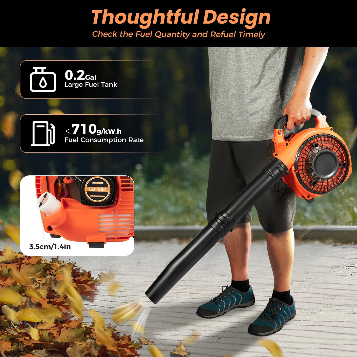 Bymaocar 260 Type 2 Stroke Handheld Gas Blower Pull Start