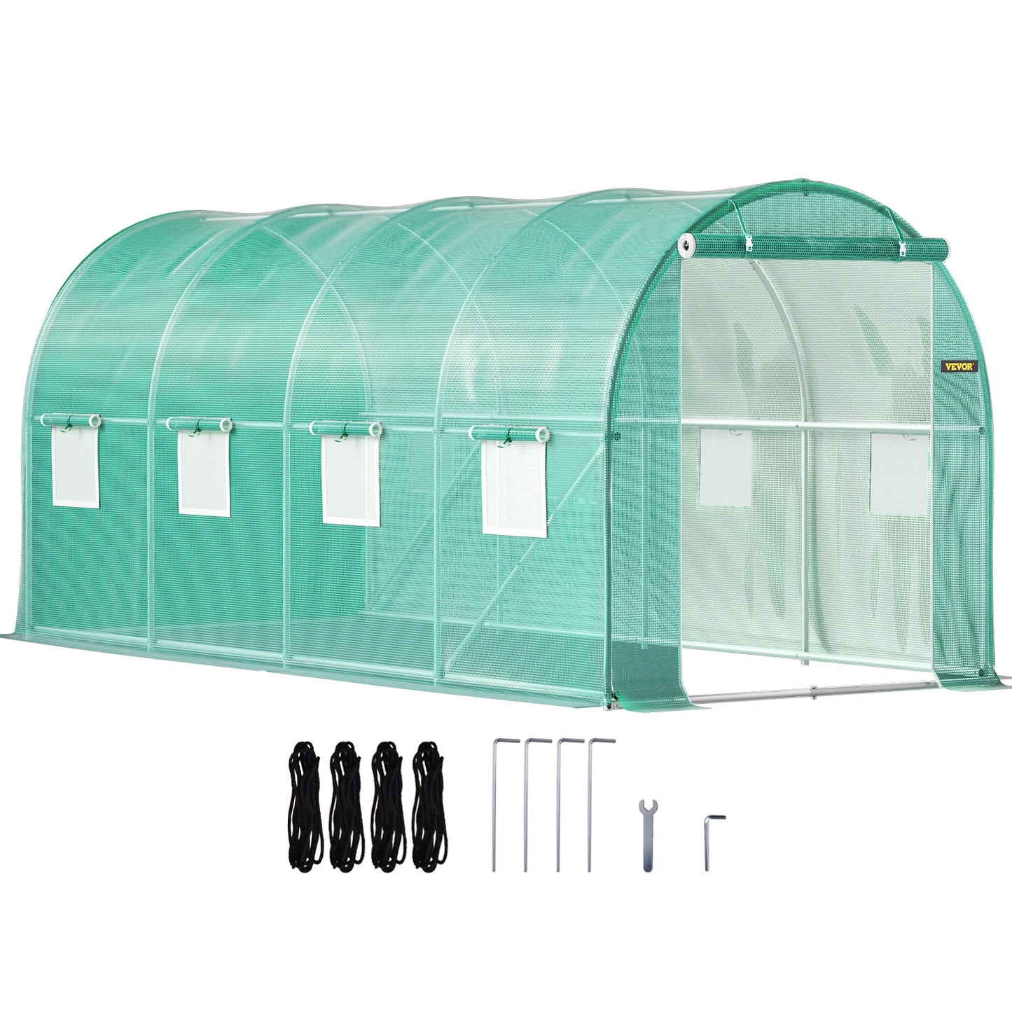 SucceBuy Walk In Tunnel Greenhouse With Galvanized Frame And Waterproof Cover