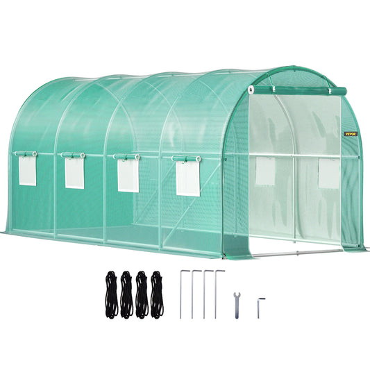 SucceBuy Walk In Tunnel Greenhouse With Galvanized Frame And Waterproof Cover
